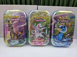 Pokemon Scarlet Violet Prismatic Evolution Mini Tin 3-Pack - Image 1