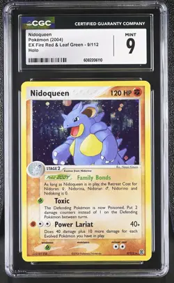 CGC 9 MINT Nidoqueen 2004 EX Fire Red & Leaf Green 9/112 Holo Pokemon Card - Image 1