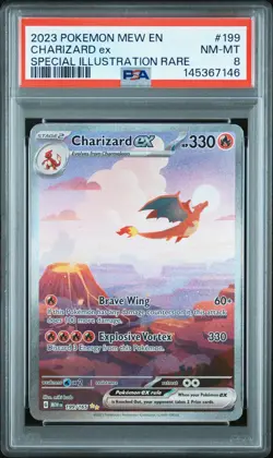 2023 Pokemon Mew 151 Charizard Ex #199 NM-MT PSA 8 Special Illustration Rare - Image 1