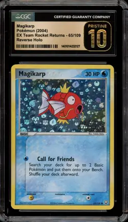 Pokemon Magikarp EX Team Rocket Returns Reverse Holo #65 CGC 10 Pristine - Image 1