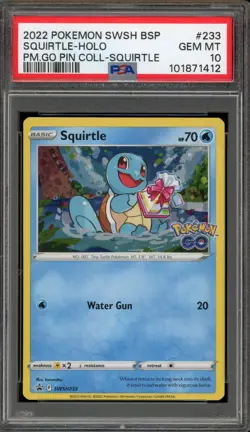 Pokemon Squirtle Pokemon Go Pin Coll. Squirtle Holo Promo SWSH233 PSA 10 - Image 1