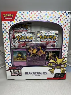 Pokemon Scarlet & Violet 151 Alakazam ex Collection Box 4 Boosters 3 Promos - Image 1