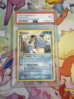 Pokemon TCG Blastoise EX Crystal Guardians 14/100 PSA 9 Non Holo - Image 1