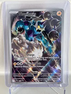 2025 Pokemon Scarlet & Violet Black Bolt ETB Promo Thundurus #209 Full Art Holo - Image 1