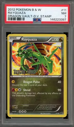 Pokemon Rayquaza Dragon Vault Stamp Holo #11 PSA 7 - Image 1