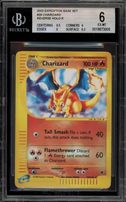 Pokemon Charizard Expedition Reverse Holo Rare #39 BGS 6 - Image 1