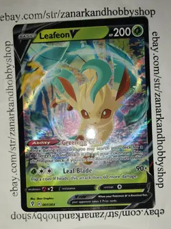 Pokemon Leafeon V 007/203 Evolving Skies NM - Image 1
