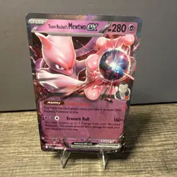 Pokemon Team Rocket's Mewtwo ex Double Rare Sv10 Holo 081/182 280 HP EX - Image 1