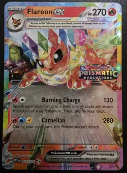Flareon EX 014/131 Prismatic Evolutions STAMPED Promo Pokemon 2025 A - Image 1