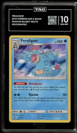 Pokemon Feraligatr Dragon Majesty Holo Rare #24 TAG 10 Gem Mint - Image 1