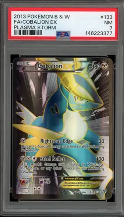 Pokemon Cobalion EX Plasma Storm Full Art #133 PSA 7 - Image 1