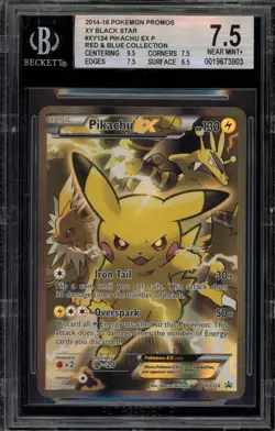 Pokemon Pikachu EX Red & Blue Coll. Black Star Full Art Promo XY124 BGS 7.5 - Image 1