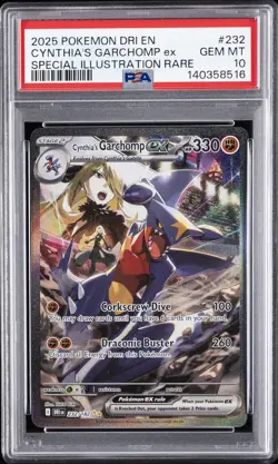 2025 POKEMON DRI SPECIAL ILLUSTRATION RARE #232 CYNTHIA'S GARCHOMP EX PSA 10 - Image 1