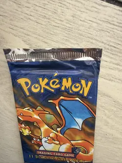 Pokemon Base Set Shadowless Booster Pack Charizard Art, Short Crimp, Sealed - Image 3