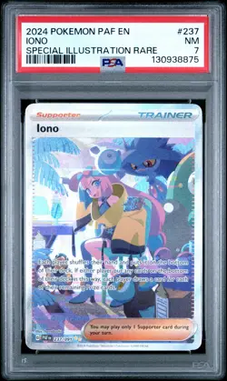 2024 POKEMON PAF EN-PALDEAN FATES SPECIAL ILLUSTRATION RARE #237 IONO PSA 7 - Image 1