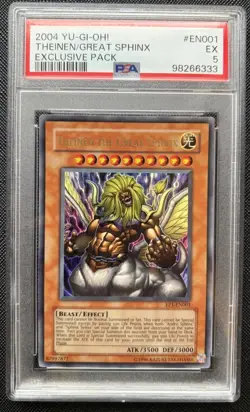 2004 Yu-Gi-Oh! Exclusive Pack #EN001 Theinen The Great Sphinx PSA 5 - Image 1