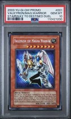 2003 YuGiOh Valkyrion The Magna Warrior SDD-001 PSA 10 Stairway to Destined Duel - Image 1
