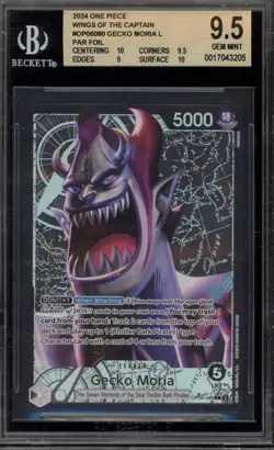 One Piece CCG Gecko Moria Wings of the Captain PAR Foil OP06-080 BGS 9.5 - Image 1