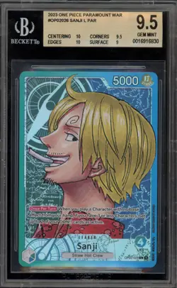 One Piece CCG Sanji Paramount War OP02-026 BGS 9.5 - Image 1