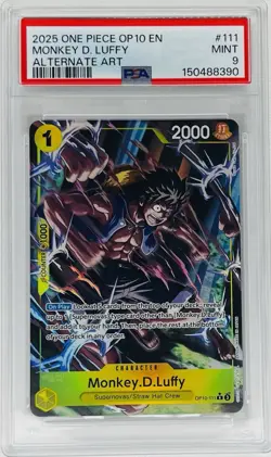 2025 One Piece OP10-Royal Blood Monkey D. Luffy #111 Alt. Art PSA 9 MINT - Image 1