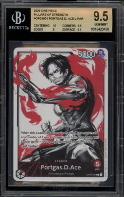One Piece CCG Portgas.D.Ace Pillars of Strength OP03-001 BGS 9.5 - Image 1