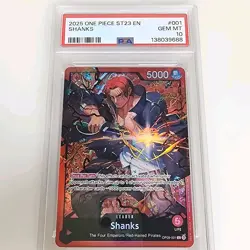 Shanks OP09-001 Alt Art Leader ST23 Starter Deck Foil Holo One Piece PSA 10 GEM - Image 1