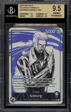 One Piece CCG Iceburg Pillars of Strength OP03-058 BGS 9.5 - Image 1