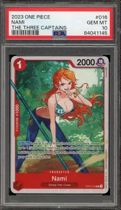 One Piece CCG Nami The Three Captains OP01-016 PSA 10 Gem Mint - Image 1