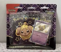 Pokemon TCG Paldean Fates Tech Sticker Collection 3 Pack Blister Fidough - Image 1