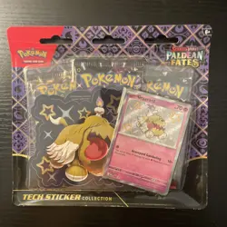 Paldean Fates Shiny Greavard Pokemon S&V Tech Sticker Collection 3-Pack - Image 2