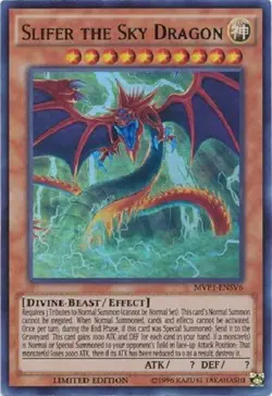 Yugioh - Slifer the Sky Dragon Limited Ed Ultra Rare NM - Free Holographic Card - Image 1