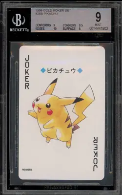 Pokemon Pikachu Joker Pokemon Gold Playing Cards Japanese #025B BGS 9 Mint - Image 1