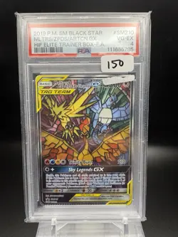 2019 POKEMON SM BLACK STAR PROMO MOLTRES & ZAPDOS & ARTICUNO GX PSA 4 ERROR CARD - Image 1