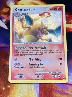 Pokemon TCG Arceus Charizard LV. 60 Cracked Ice Holo Card 1/99 2009 - Image 1