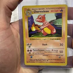 Pokemon Charmeleon 24/102 WotC Base Set Shadowless Unlimited MP+ Vintage Card - Image 1