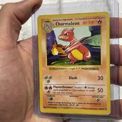 Pokemon Charmeleon 24/102 WotC Base Set Shadowless Unlimited MP+ Vintage Card - Image 2