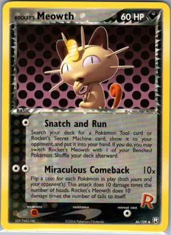 Rocket's Meowth 46/109 Non Holo Team Rocket Returns - Pokemon Card - NM - Image 1