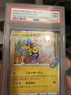 PSA 9 Shibuya Pikachu 002/S-P Tokyo Promo Holo Mint Japanese Pokemon Card 2019 - Image 2