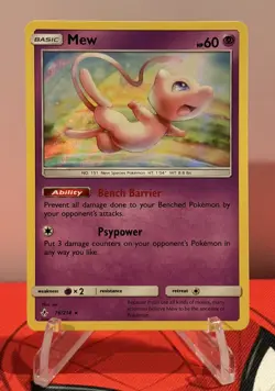 Pokemon Card TCG Mew Holo 76/214 Rare Sun and Moon Unbroken Bonds 2019 - Image 1