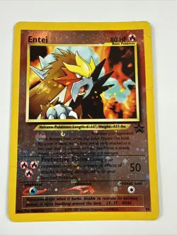 Entei #34 Black Star Promo Reverse Holo Rare Vintage Pokemon Card - Damaged - Image 1