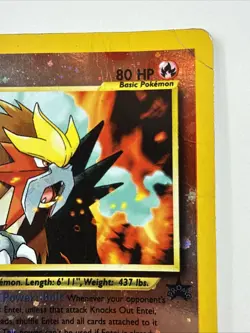 Entei #34 Black Star Promo Reverse Holo Rare Vintage Pokemon Card - Damaged - Image 3
