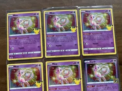 Lot of 6 Mew # 011/025 Holo Rare 2021 Pokemon Celebrations 25th Anniversary Card - Image 2