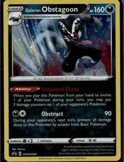 Galarian Obstagoon Promo SWSH: Sword & Shield Promo Cards SWSH059 Darkness Holo - Image 1