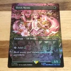 1x Elvish Mystic, Secret Lair Miku 0805 - Foil, English, Magic MTG LP - Image 1