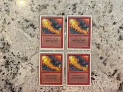 Red Elemental Blast x4 - Magic the Gathering Revised Red Elemental Blast Played - Image 1