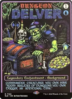 NM MTG FOIL DUNGEON DELVER SECRET LAIR ROLL FOR INITIATIVE - Image 1