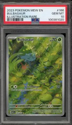Pokemon Bulbasaur 151 MEW EN Illustration Rare #166 PSA 10 Gem Mint - Image 1