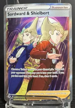 Pokemon Sordward & Shielbert Ultra Rare Trainer Full Art Holo Silver Tempest - Image 1