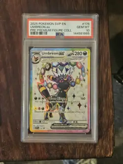 2025 POKEMON PRISMATIC EVOLUTIONS PREMIUM FIGURE COLLECTION UMBREON EX PSA 10 - Image 1