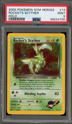 Pokemon Rocket's Scyther Gym Heroes Unlimited Holo Rare #13 PSA 9 Mint - Image 1